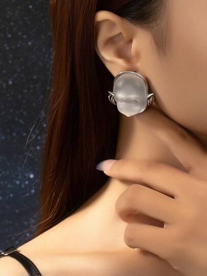 1 Pair Fashionable Exquisite Versatile Devil Horror Holiday Halloween Earrings, Suitable For Holiday Wear