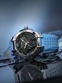 Fido Dido Reloj de cuarzo marca FidoDido - Correa de silicona resistente al agua 50M, movimiento de cuarzo japonés, esfera grande de 50mm, diseño deportivo, de moda, casual y clásico, perfecto como regalo para hombres y estudiantes - mirar - Ver 3