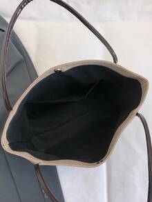 حقيبة تسوق كاجوال كبيرة السعة بألوان متباينة