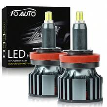 TOAUTO 2 件 H1 H7 LED 汽车大灯灯泡 H11 80W 28000LM 灯 HB3 9005 HB4 9006 Hir2 Turbo 双 LED 适用于投影式镜头汽车雾灯