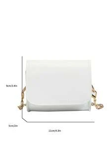 Laser Girl Fashion Shoulder Bag, New Crossbody Square Bag, Solid Color Small Purse - A - View 3
