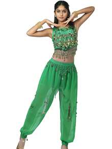 2 Pieces Dance Costume Adult Female Belly Dance Performance Costume National Stage Performance Costume Suit