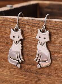 1 Pair Retro Bohemian Style Labrador Dog Shaped Earrings, Gift Jewelry Suitable For Women/Dog Lovers Daily Wear