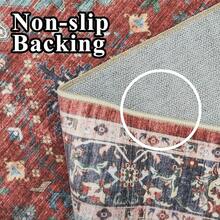 9x12 Area Rugs Living Room - Large Boho Stain-Resistant Rugs With Non-Slip Backing, Vintage Design Bedroom, Beige/Brown, Home Decor Floor - Red - View 7