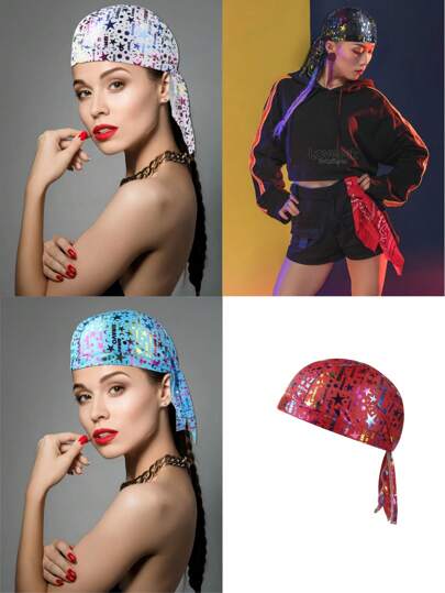 1pc Outdoor Printed Sun Protection Cycling Headband Neck Gaiter Bandana Headwear For Men & Women, Breathable Sports Pirate Hat Hip Hop Cap