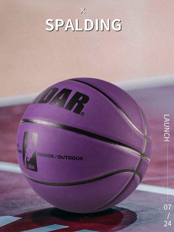 7# Purple Plush Basketball, Suitable For Various Courts, Non-Slip, Comfortable Grip For Training And Competition Standard Basketball