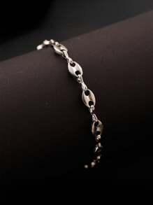 Men's Fashionable Simple Necklace Set: 1 Necklace & 1 Bracelet