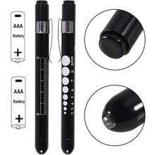 2pcs/3pcs Medical Pen Light, Reusable LED Medical Pen Flashlight With Pupil Scale Measuring Tape And Ruler For Nursing Students, White Light, Warm Light For Nurses, Students, Doctors Daily Use Pocket Nurse Aluminum Pen Light ,Dry Battery Power Supply(Batteries Not Included),Birthday Gifts, Graduation Season Gifts