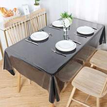 Pure Transparent Soft Glass Tablecloth, Waterproof PVC Tablecloth, Washable Oil-Proof, Non-Scalding, Coffee Table Blanket, Crystal Table Desk Mat - Clear - View 4