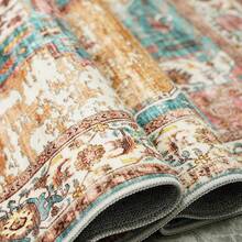 9x12 Area Rugs Living Room - Large Boho Stain-Resistant Rugs With Non-Slip Backing, Vintage Design Bedroom, Beige/Brown, Home Decor Floor - Green - View 6