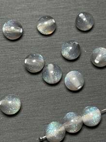 50 件梦幻春夏银河闪光圆形树脂珠，DIY 手链首饰制作用品