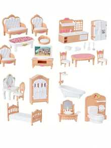 全新逼真家具系列儿童角色扮演逼真室内家具玩偶套装