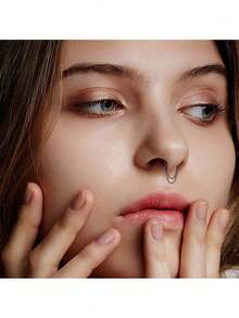Milacolato 16G Septum Ring For Women Dangle Septum Jewelry Hinged Nose Rings Surgical Steel Star Heart Horseshoe Daith Tragus Helix Cartilage Hoop Earrings Septum Piercing Jewerly - 彩色 - 查看 5