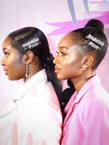 1pc Customized Zirconia Sparkling Hair Clip, Customized Name, Text, Wording, Celebrity/Idol Name, Cute Shiny Hair Accessory, Side Bangs Clip, Back To School Gift, Christmas Gift, Graduation Party, Wedding Bride Hair Clip - Silver - View 2