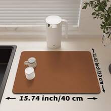 1 件纯色滴干垫，防滑吸水耐磨咖啡机垫，柔软硅藻土排水垫，排水垫，咖啡垫，酒吧餐厅垫，宠物垫，餐具垫，浴室垫，餐桌装饰台面垫，家庭厨房用品