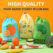 1/3PCS Cartoon Print Insulated Bag, Nylon Fabric With Built-In Aluminum Foil Thermal Layer, Keeps Fresh And Cold, Large Capacity Design, Easily Stores Ice Cream, Popsicles, Fruits, Fresh Ingredients, Suitable For Outdoor Travel. Drawstring Closure Design, Pull The Rope To Tighten The Bag Opening, Easy To Access Items. Multiple Cute Patterns Available, High Aesthetic Value, Versatile For Daily Use. - View 2