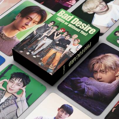 EN 2025 BAD DESIRE, Yoi-Yoi, DESIRE:UNLEASH, Japan Edition, 95pcs (55pcs Lomo Card + 40pcs Sticker)/55pcs, (JUNGWON), (HEESEUNG), (JAY), (JAKE), (SUNGHOON), (SUNOO), (NI-KI), Popular Group Support Card, K-POP Collection Card, Holiday Gifts, New Collection Greeting Card, Card Display Collection, Pop Music Peripheral, Box Decoration Card