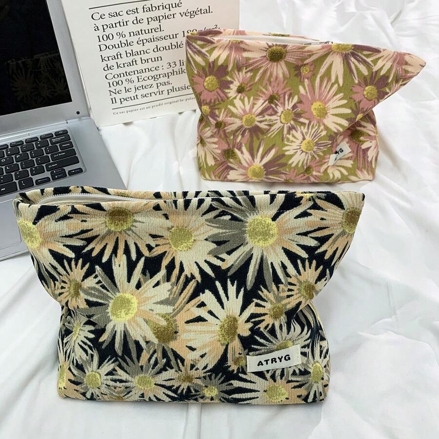 Women Shoulder Bags - 大雛菊黑色化妝包 - 查看 1