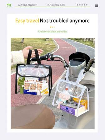 1pc Transparent Waterproof Multipurpose Large Capacity Hanging Organizer Bag, Convenient For Beach Travel