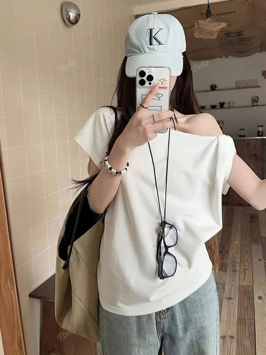 F14 STYLE Casual Loosefit Off Shoulder Tshirt image