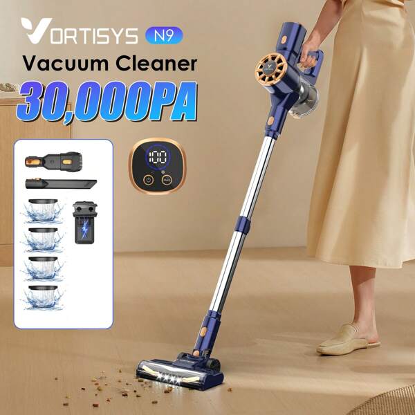 N9 Kabelloser Handstaubsauger, 350W bürstenloser Motor, einziehbarer Saugschlauch, 55 Minuten Akkulaufzeit, 5-stufiges Filtersystem, waschbarer HEPA-Filter, 6-in-1 Staubsauger geeignet für Holzböden, Teppiche, Matratzen, Sofas