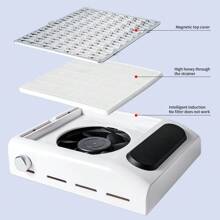 Nageldammsugare: Supertyst dammsugare, återanvändbart filter, stark sugkraft, lågt ljud. Nagelkonstverktyg