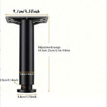 1pc Adjustable Black Plastic Furniture Riser, Heavy Duty Support, Height Customizable, Suitable For Sofa Legs, Table Legs, TV Stand, Coffee Table, Bed Frame