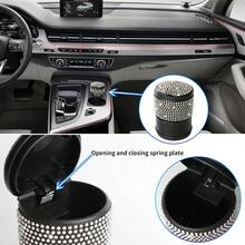 Gạt tàn thuốc lá trên ô tô - Không khói, Giá để cốc trên ô tô có nắp, Phù hợp với mọi loại xe, Gạt tàn thuốc lá trên ô tô không có đèn, Phụ kiện nội thất ô tô, Gạt tàn thuốc lá thời trang, Nhựa bền - màu đen - Xem 10
