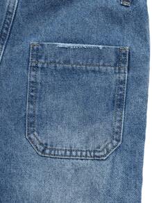 Salopette regolabile per ragazzi, in denim ampio e leggero blu chiaro, versatile per tutte le stagioni