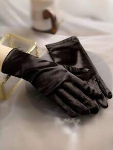 1 Cặp Găng tay trang trọng ngắn đa năng tối giản thanh lịch dành cho đám cưới, váy cô dâu, tiệc, cosplay, tiệc tùng, chụp ảnh - Nhiều màu - Xem 6