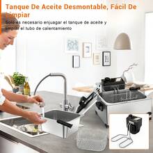 Mera House freidora de aceite,freidora eléctrica de aceite 5L 1400W con Control de Temperatura | Cesta Antiadherente y Protección Antiderrames | Ideal para Papas Fritas, Carnitas y Familias Mexicanas,freidora de aire ,freidora - Plateado - Ver 12