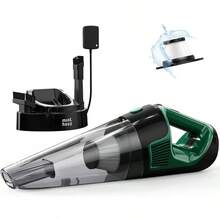 TEODVHandheld Vacuum Cordless Strong Suction Car Vacuum Cleaner With LED Light Long Runtime Hand Vacuum Cordless Rechargeable Hand Held Vac With Charging Base For Home Car Pet Office Car Accessories