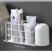 304 Stainless Steel Bathroom Toothbrush Holder Toothpaste Holder Stand Bathroom Accessories Organizer Home Bathroom Decor Fall Decor Back To School