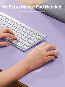 60 x 35 厘米真皮桌垫，真皮鼠标垫，电脑键盘一体式桌垫，大号鼠标垫，笔记本电脑游戏桌垫，高端桌垫，真皮书写学习防污清洁桌面，防滑护眼真皮桌垫，大号鼠标垫，防滑桌垫，防水PU真皮桌面保护垫，书写垫，适用于办公室和家庭（浅紫色）