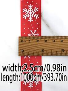 10米/卷 2.5厘米缎带，适用于情人节礼物、蛋糕烘焙、花束包装、婚礼装饰、发饰、手工DIY家居装饰、圣诞装饰、房间装饰、冬季圣诞装饰、家居圣诞礼物、圣诞装饰