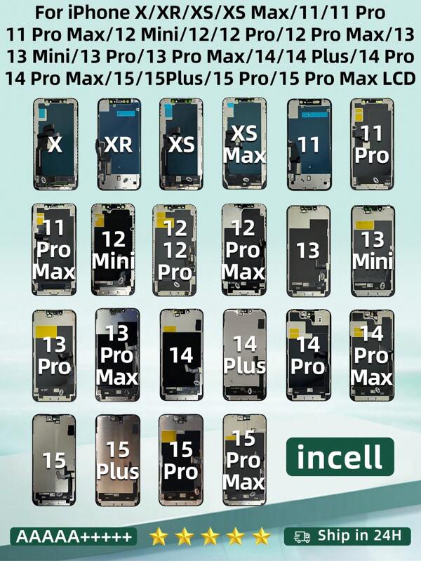 Incell For IP X XR XS MAX LCD 11 12 Mini Display Touch Screen Replacement 13 13ProMax 14 15 Pro Max Display 16 Pro Max Parts