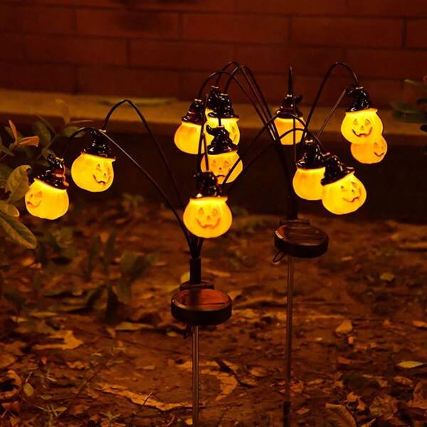 1pc Solar Powered Halloween Pumpkin Path Light, Spooky Solar Marker Light, Holiday Themed, Waterproof Ground Stake Light, Suitable For Outdoor, Holiday Party Supplies Halloween Decoration Room Decor Halloween Garden Decor For Gift Fairy Holiday Decor Festival Decor