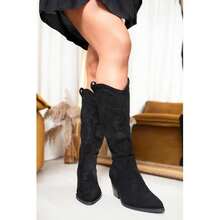 IKRUSH Block Heel Cowboy Boots I38509  Block Heel Boots Low Heel Regular Length Regular Fit - Beige - View 6