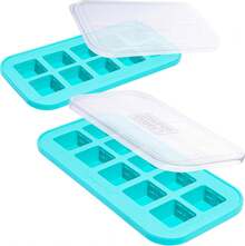 2 Tbsp. Silicone Freezer Molds - Perfect For Storing Garlic, Herbs, Ginger, Pesto, Tomato Paste, Lemon Juice, Purees And More - Silicone Baby Food Freezer Tray - Aqua – 2-Pack,9832658
