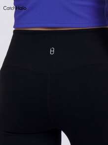 Catch Halo 4-Way Stretch Seamless Flared Yoga Leggings For Women - High Waist Tummy Control & Scrunch Booty Lifting Yoga Pants | Slim Fit Squat-Proof Breathable Sweat-Wicking Fabric Workout Pants For Gym, Yoga, Pilate, Running, Cycling (Black, XS~XL)
