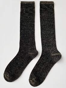 1 Pair Women's Fashionable Everyday Wear Glitter Shimmer Knee-High Socks - Multicolor - View 18