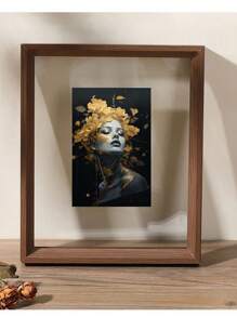 1 件双面透明亚克力相框，复古木质相框，适用于客厅、卧室、节日礼物、父亲节、母亲节、家居装饰