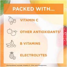 Emergen-C 1000 mg de vitamina C en polvo para el refuerzo inmunitario diario. Suplementos de vitamina C sin cafeína con zinc y manganeso, vitaminas del complejo B y electrolitos. Sabor a naranja (30 sobres).