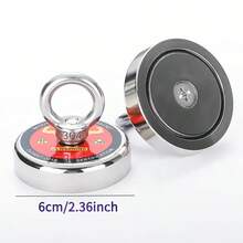 Magneti da pesca con forza di trazione di 300 libbre, diametro 2,36 pollici (60 mm), adatti per la pesca nei fiumi e la pesca con magneti, set di magneti al neodimio
