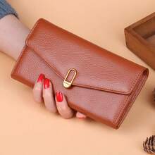 New Arrival Women's Long Wallet, European And American Large Capacity Elegant Clutch Purse, Minimalist Bifold Flap Button Card Holder - Multicolor - View 4