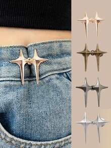 4 件套星形可拆卸腰带扣，可调节腰夹，适用于牛仔裤、裙子、裤子、街头 - 彩色 - 查看 6