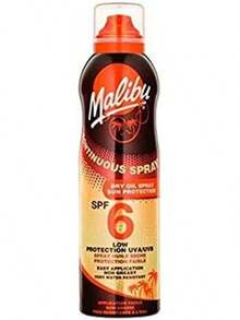 Malibu Sun SPF 15 Continuous Dry Oil Spray For Tanning With Shea Butter Extract, Medium Protection, Water Resistant, 175ml - SPF 6 - View 9