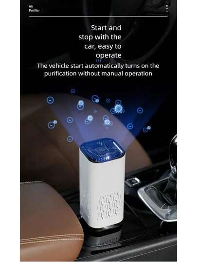 便携式车载空气净化器，配备HEPA滤网 - 静音，USB供电，三重过滤保护，有效去除灰尘、花粉、烟雾和宠物皮屑，适用于36V及以下电压，是家庭、办公室、学校和旅行的理想之选。便携式空气净化器 | 现代灯形净化器 | 圆柱形净化器，家用空气净化器