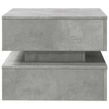 vidaXL Couchtisch mit LED-Leuchten Betongrau 50x50x40 cm - Grau - Übersicht 6