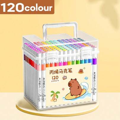 Bộ 12/24/36/48 bút dạ Acrylic, Bút Graffiti nghệ thuật DIY, Bộ bút dạ màu nước nhiều màu, Dùng cho tranh Acrylic, Chống thấm nước & Khô nhanh, Thích hợp cho học sinh Graffiti, Giáo viên và trường học sử dụng (Họa tiết bút dạ ngẫu nhiên)